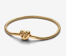 Náramok Family Tree Heart Clasp Snake Chain 14k gold plating 563516C01-20
