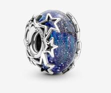 Korálik Pandora Galaxy Blue & Star Murano 790015C00