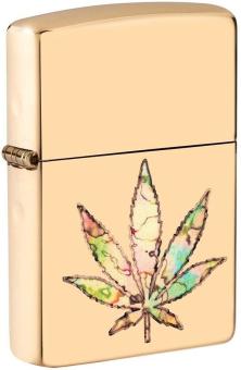 Zapaľovač Zippo Leaf Cannabis Fusion Brass 49240