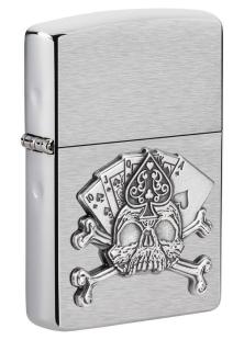 Zapaľovač Zippo Card Skull Emblem 21937