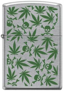 Zapaľovač Zippo Cannabis Leaf Skulls 8969