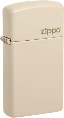 Zapaľovač Zippo Slim Flat Sand Zippo Logo 49528ZL