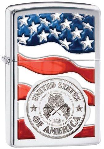 Zapaľovač Zippo America Stamp on Flag 29395