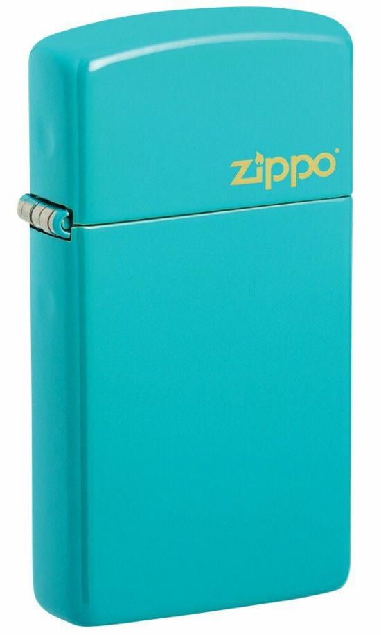 Zapaľovač Zippo Slim Turquoise Zippo Logo 49529ZL