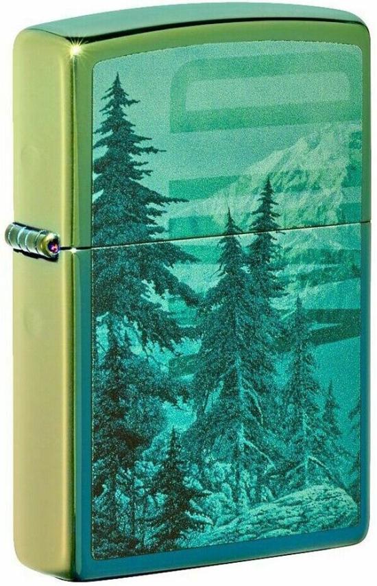 Zapaľovač Zippo Mountain Design High Polish Teal 49461
