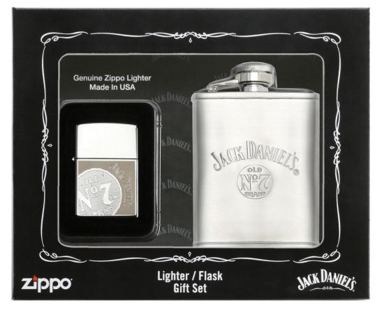 Zippo Jack Daniels Lighter and Flask Set 30024