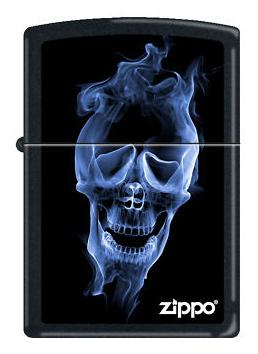 Zapaľovač Zippo Blue Flaming Skull 1585