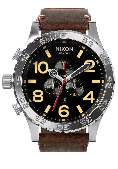 NIXON 51-30 Chrono Leather Black A124 019