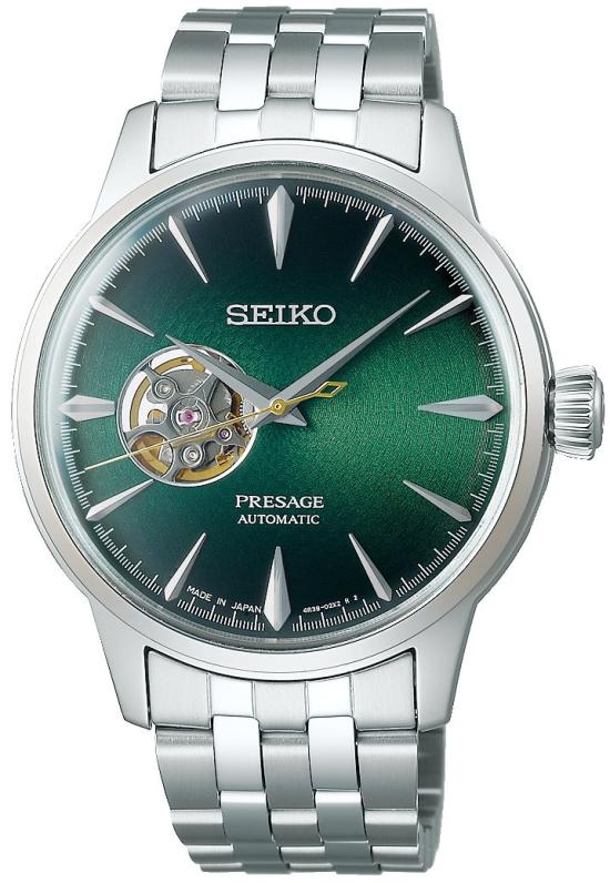 Hodinky Seiko SSA441J1 Presage Automatic Open Heart Cocktail Time Grasshopper