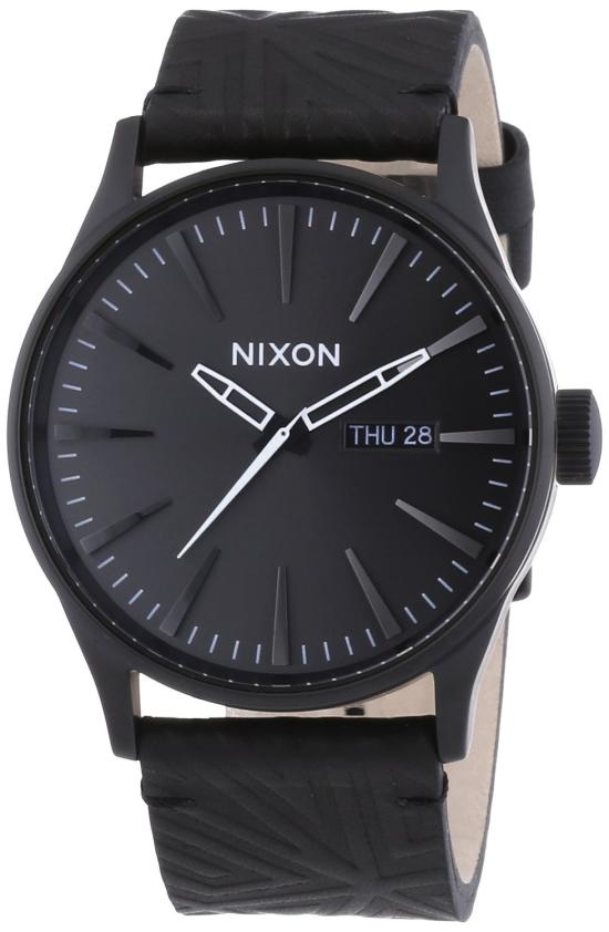 NIXON Sentry Leather All Black Shadow A105 1617