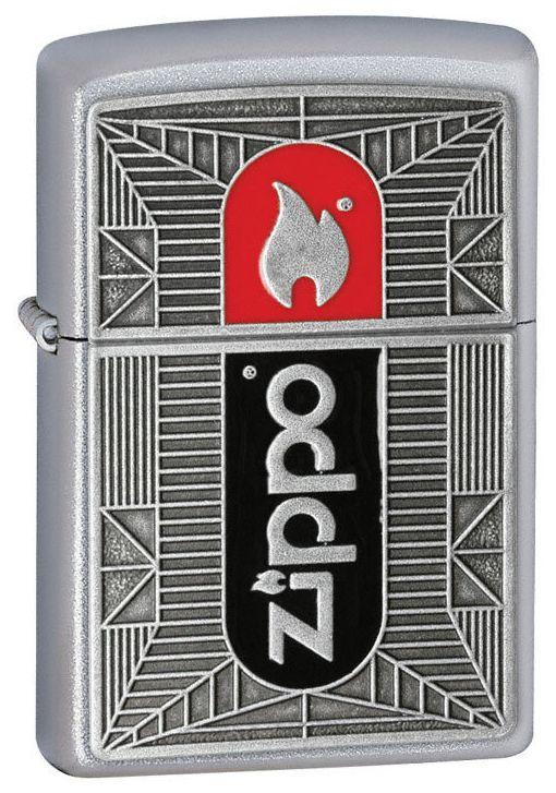 Zapaľovač Zippo Blk/Red Chrome Emblem 20283