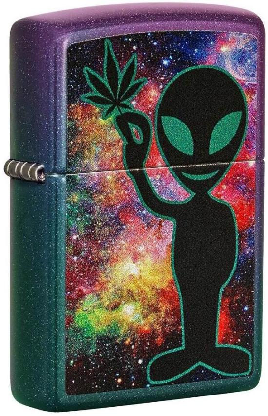 Zapaľovač Zippo Alien Cannabis Leaf Iridescent Design 49441