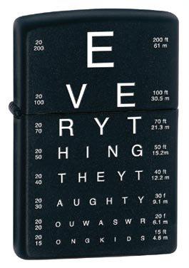 Zapaľovač Zippo Eye Charts 24890