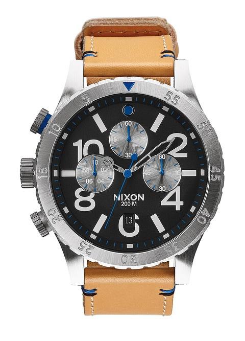 NIXON 48-20 Chrono Leather Natural Black A363 1602