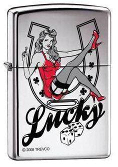 Zapaľovač Zippo Lucky Pinup Girl - Horseshoe 6266