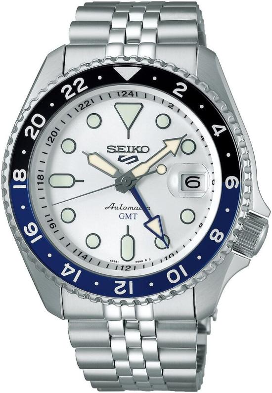 Hodinky Seiko SSK033K1 5 Sports Automatic GMT Series White Batman