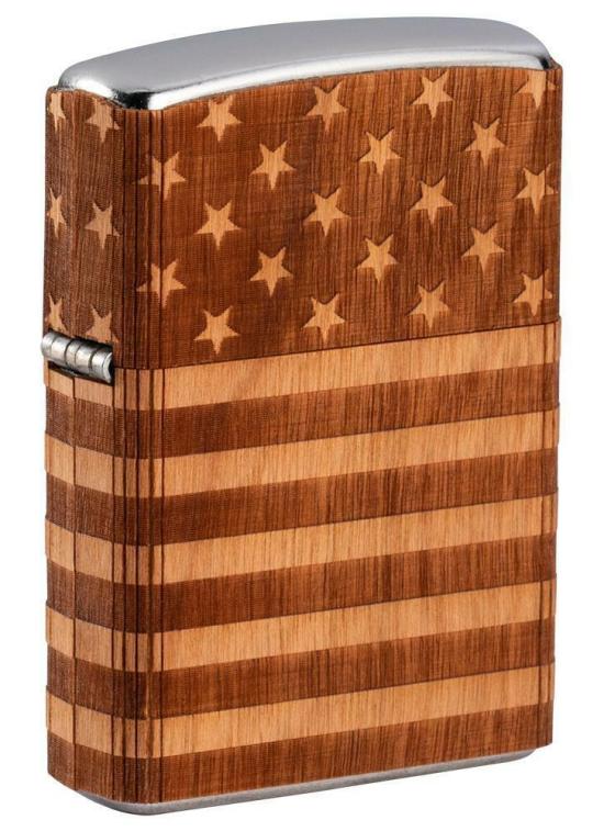 Zapaľovač Zippo Woodchuck Wrap American Flag 49332