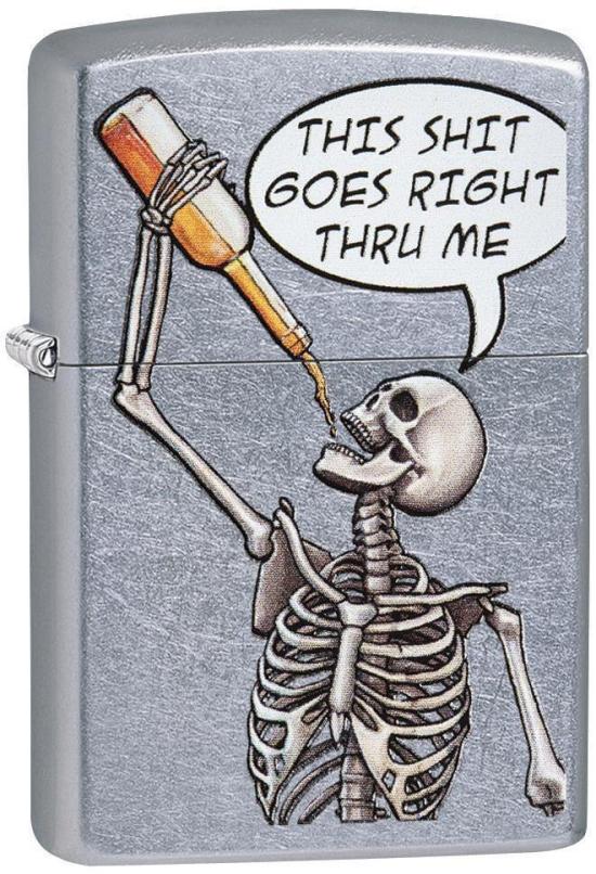 Zapaľovač Zippo Drinking Skeleton 29613