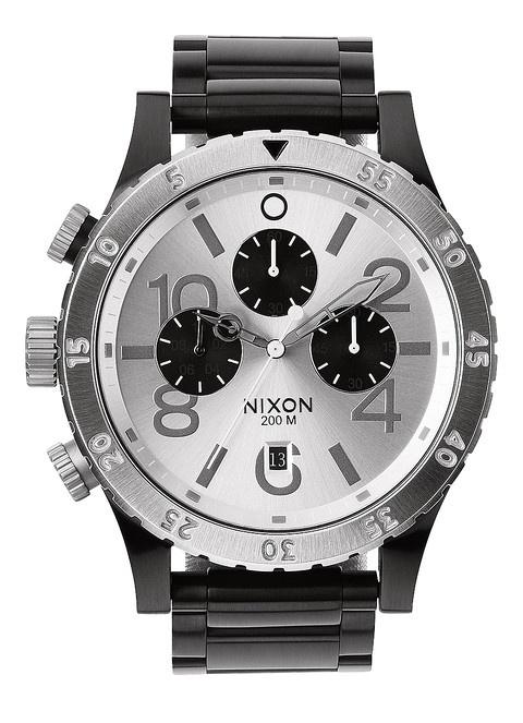 Hodinky Nixon 48-20 Chrono Black/Silver A486 180