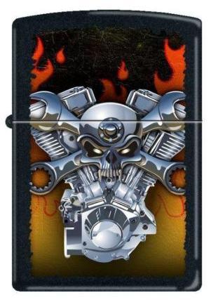 Zapaľovač Zippo Wrenched Skull Engine 9089