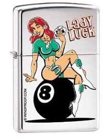 Zapaľovač Zippo Lady Luck Eight Ball 9196
