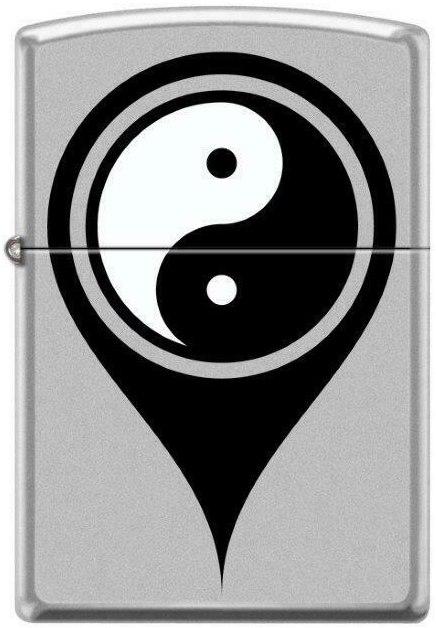 Zapaľovač Zippo Ying Yang Map Pin 0636