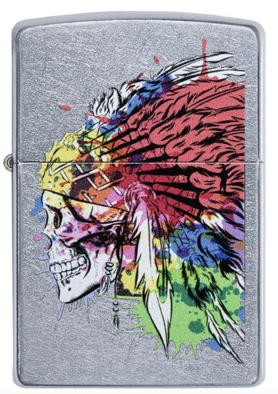 Zapaľovač Zippo Skull With Headdress 49111
